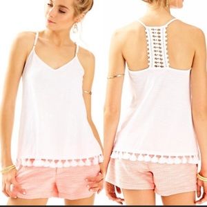 Lilly Pulitzer White Tassel Tank Top